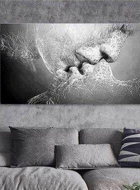 Black Canvas Painting Abstract Home Bedroom Decoration Wall