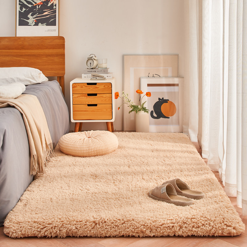 加厚白色毛绒床边毯满铺卧室床前地毯女孩房间飘窗垫学生宿舍地垫,淘宝优惠券,粉丝福利购,淘宝优惠卷