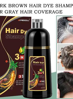 100ml/500ml Hair Dye Shampoo 3in1 Darkening Hairs Instant Gr