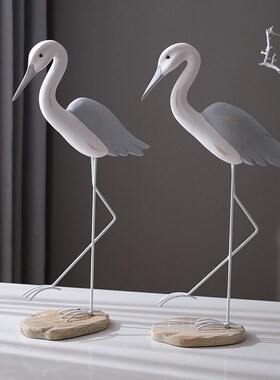 地中海风格海鸟摆件装饰品复古桌面摆台海鸥玄关电视柜家居摆设