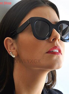 Luxury Rectangle sunglasses women brand designer retro  cat