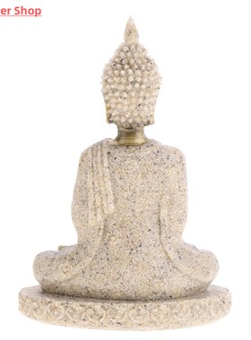 MagiDeal The   Sandstone Meditation Buddha Statue Sculpture