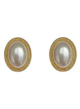 Imitation Pearl Zircon Retro Elegant Irregular Oval Square H