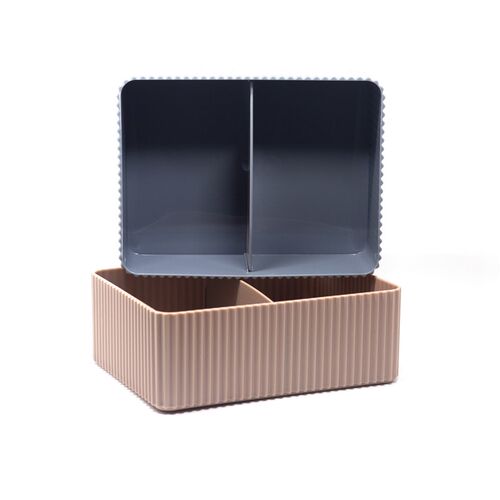 2 Grid Makeup Storage Box Plastic Home Office Bathroom Stora - 图1