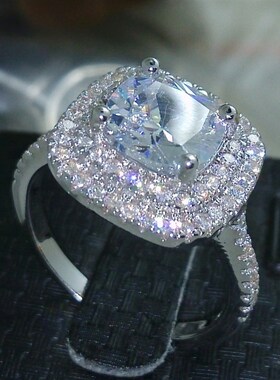 2023 fashion ring new style Cushion cut 4ct 5A Zircon stone