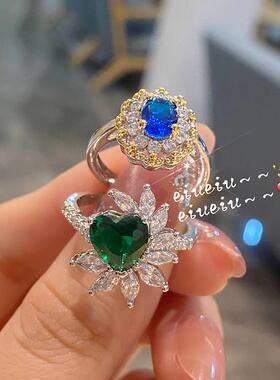 Fashion horse eye love ring femininity luxury emerald ring d