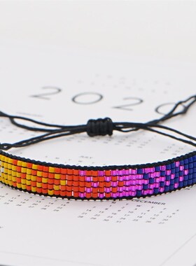 Fashion chain Miyuki bead woven geometric eye rivet beads Ro