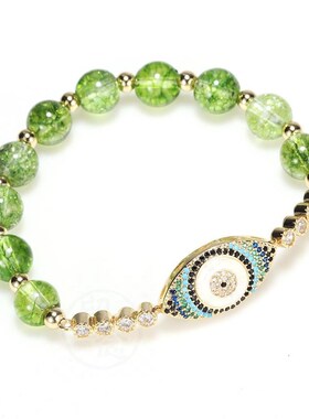 。Fashion temperament olivine Zircon Brlet alloy eye diamond