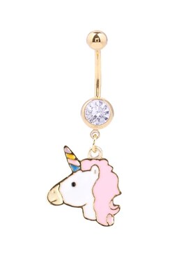 1PC Stainless Steel Crystal Belly Button Ring Dangle Fashion