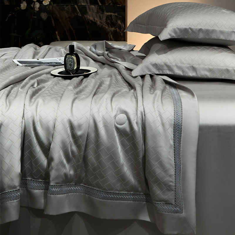 夏季200支天丝夏凉被四件蚕丝镂空单人可水洗凉感空调被薄被,淘宝优惠券,粉丝福利购,淘宝优惠卷