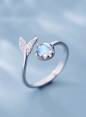 2022 New Korean Zircon Star Moon Tassel Rings For Women Silv