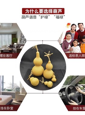 素葫芦天然压腰葫芦手捻文玩手把摆件招财带龙头房屋缺角家居饰品