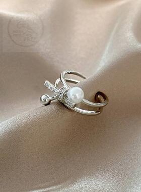 -Wind simple temperament double layer open ring womens desi
