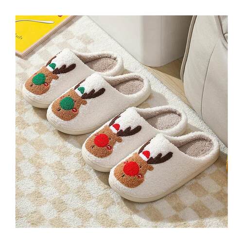 Comwarm Winter Fulffy Fur Slippers For Women Plush Fleece Fl - 图3