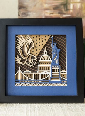 创意家居办公桌摆件工艺品 客厅墙壁装饰 乔迁手工定制礼品礼盒装