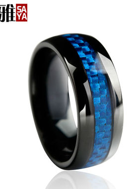 New Arrival Casual 8mm Width Dome Mens Black Tungsten Rings