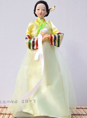 韩国民俗人偶人形娃娃摆件朝鲜族绢人家居装饰礼品工艺品酒店用品