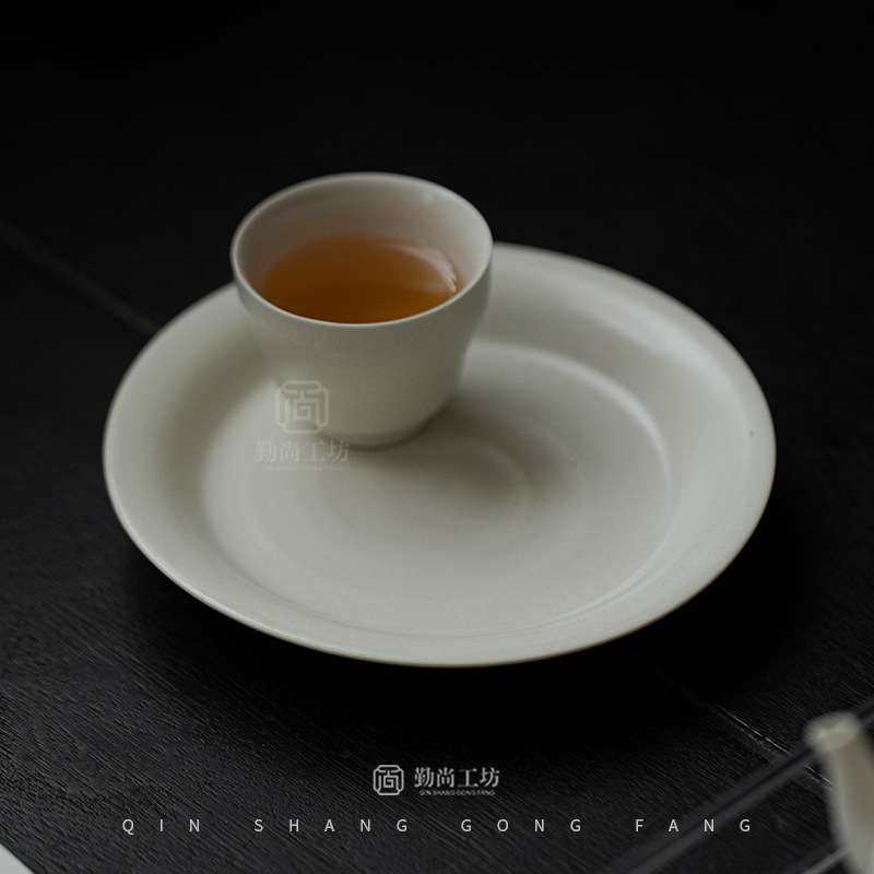 复古诧寂风手工粉引素白壶承陶瓷茶道配件盖碗底托家用果盘茶点盘,淘宝优惠券,粉丝福利购,淘宝优惠卷