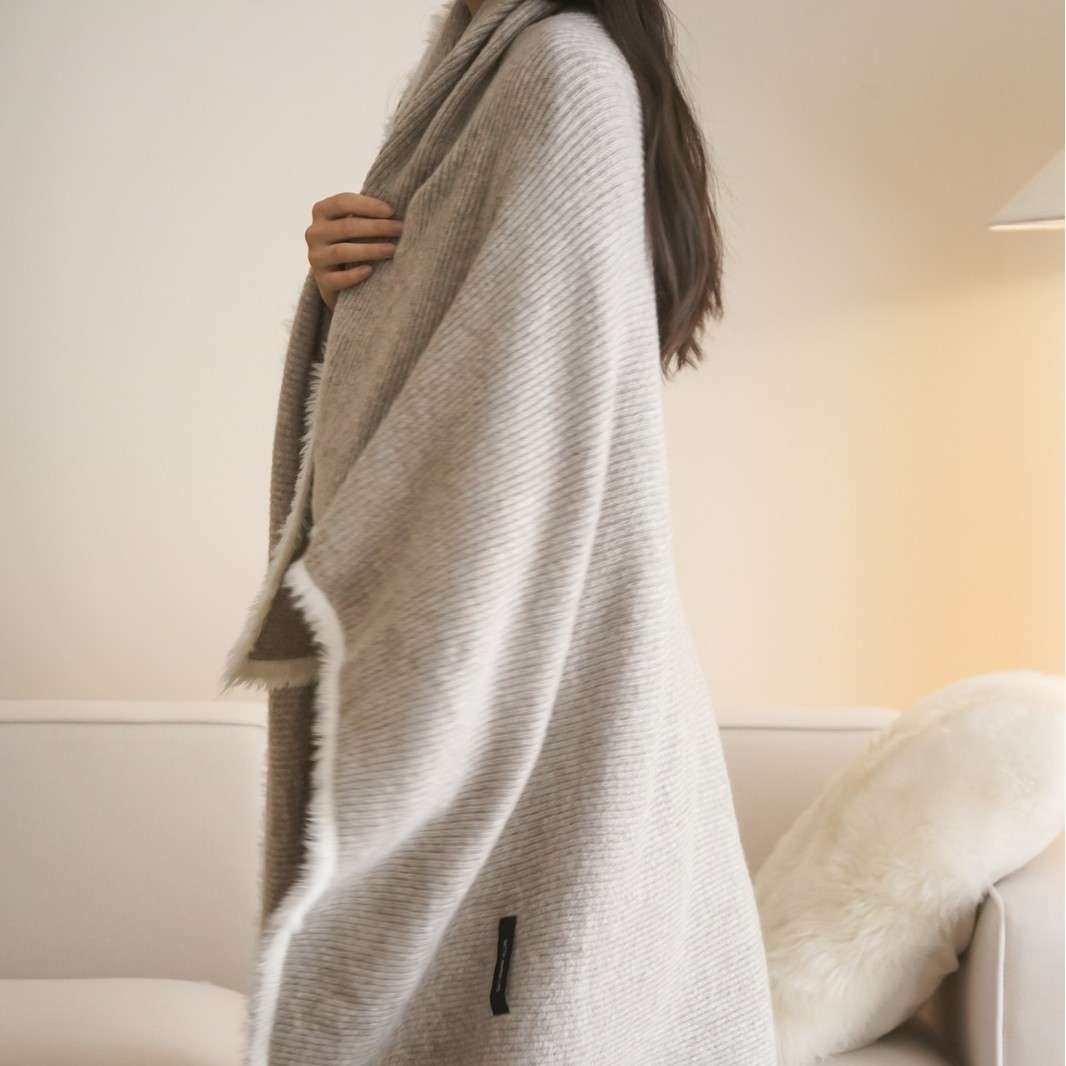 纯色简单软乎乎针织羊毛手工编织毯沙发毯办公室午睡毯披肩毯子,淘宝优惠券,粉丝福利购,淘宝优惠卷