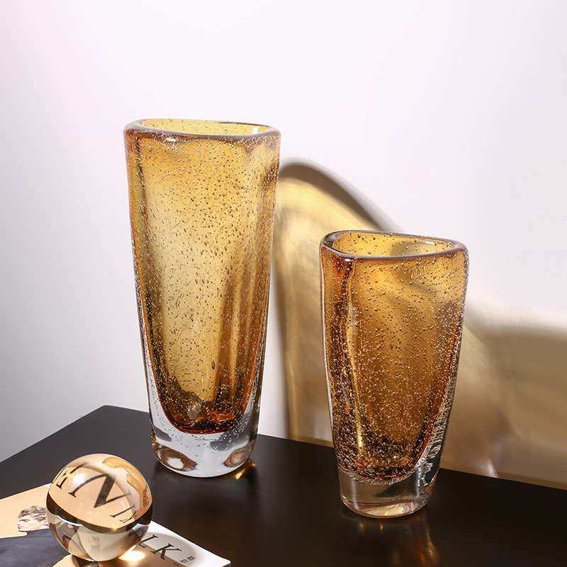 创意轻奢玻璃花瓶透明客厅餐桌干花摆件样板间艺术水培花瓶装饰品,淘宝优惠券,粉丝福利购,淘宝优惠卷