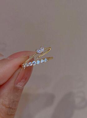 New Fashion Weave Crystal Heart Shaped Cute Wedding band Rin