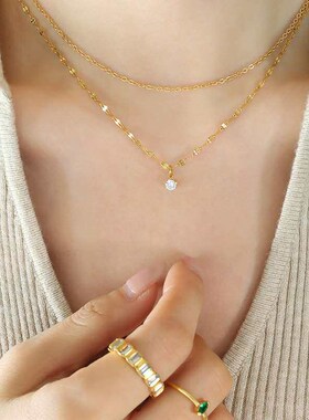 ins style niche fashion accessories zircon multi-layered nec