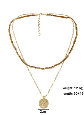 ins style simple personality double layer suede rope chain w