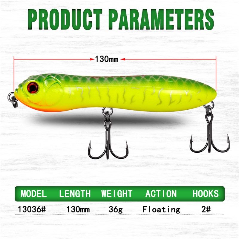 创峰路亚0mm 30g浮水铅笔饵蛇头水面系狗步翘嘴假鱼饵,淘宝优惠券,粉丝福利购,淘宝优惠卷