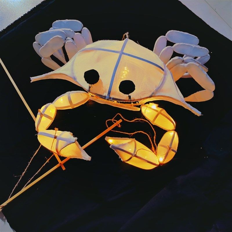 螃蟹花灯 传统非遗文创作品古风拍摄道具竹篾制作diy灯笼材料包,淘宝优惠券,粉丝福利购,淘宝优惠卷