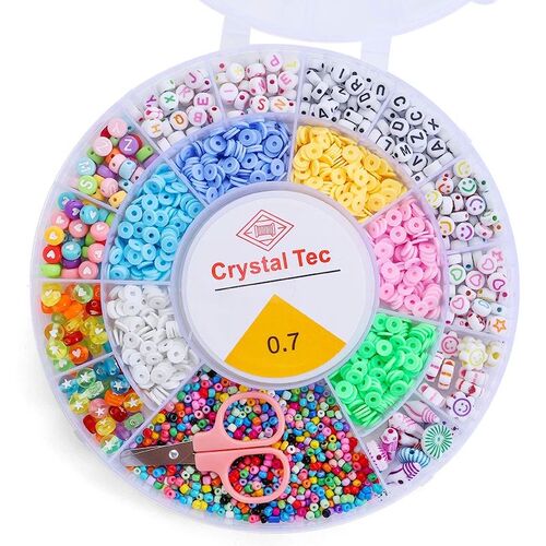 8 Styles Clay Beads Bracelet Making Kit Seed Letter Alphabet - 图0