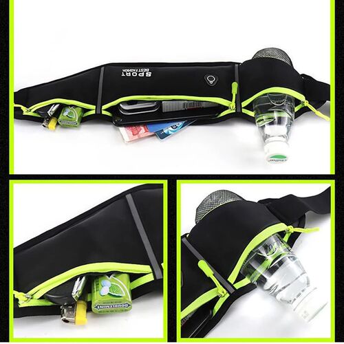 Running Belt Waist Bag with Water Bottle Holder Sports Fanny - 图1