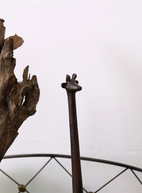 复艺欧式长颈鹿铁艺铁制工艺品玄关客厅电视柜摆件酒柜装饰品摆设