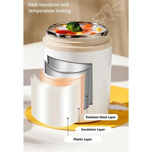 600ML USB Electric Heating Lunch Box Portable Picnic Milk Dr - 图2