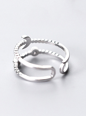 Simple Fashion Opening Ring For Women Retro Minimalist Doubl