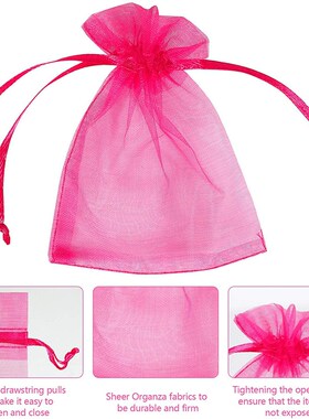 100pcs Small Organza Bags Colorful Mesh Bags Drawstring Pouc