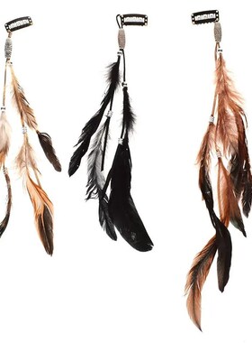 2023 New Fashionable Boho Feather Headband Wig Beaded Feathe