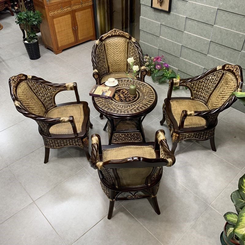新款复古中式高端藤椅三件阳台天然真藤编阳台休闲藤椅,淘宝优惠券,粉丝福利购,淘宝优惠卷