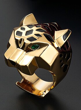 Zlxgirl rendy fine Jet enamel leopard Woman men Finger Ring