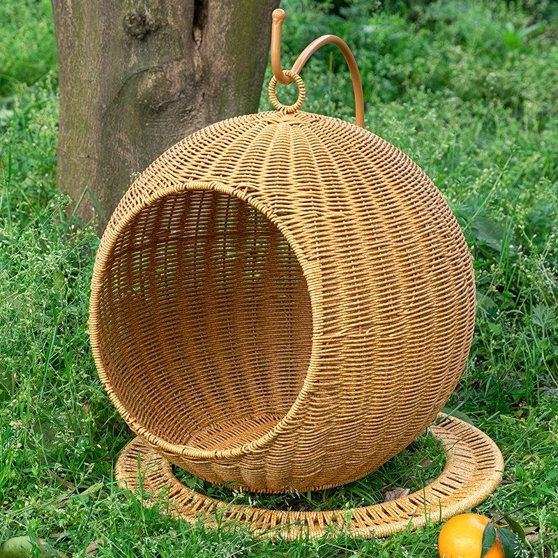 宠物吊床猫窝藤编四季通用草编可水洗编织秋千床猫咪悬挂式吊摇篮,淘宝优惠券,粉丝福利购,淘宝优惠卷