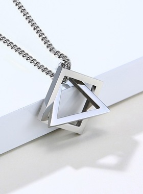 Rinhoo rendy Interlocking Square Triangle Pendant For Men St