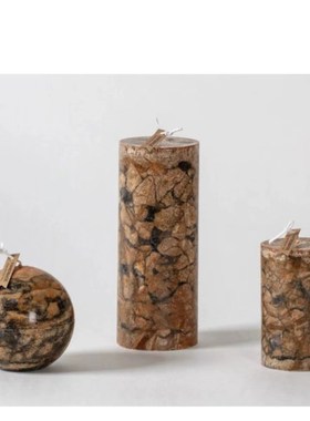 中古欧式复古风装饰手工圆柱大蜡烛浪漫欧式餐桌茶几香薰装饰品