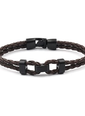 New leather rope brlet length black alloy buckle buckle brle