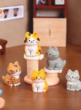 微景观创意可爱小猫猫咪 diy装饰品盲袋配件迷你桌面汽车载小摆件