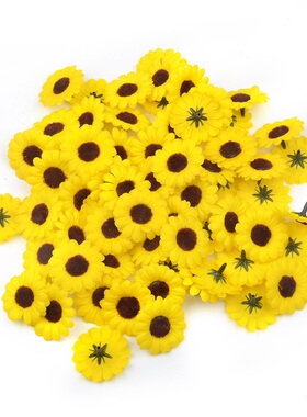 30pcs Mini Silk Sunflower Artificial Daisy Flower Head For W