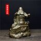 Antiques and miscellaneous brass Guan Yu desktop small ornaments Guan Erye loyalty ornaments Guan Yu standing portrait desktop tea pet ornaments