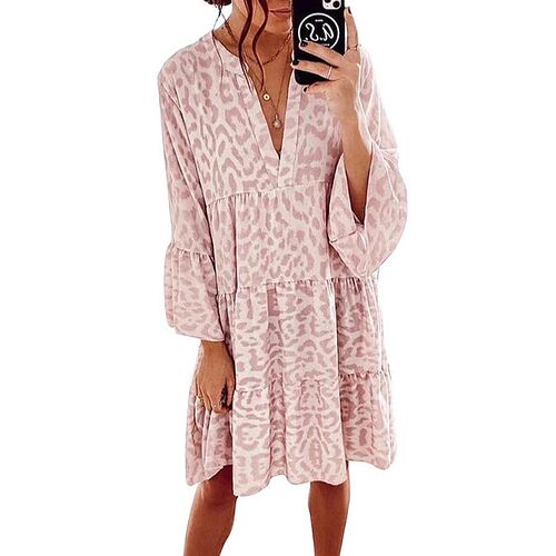 Dress Women new summer 2023 hot style Europe printed long-sl - 图3