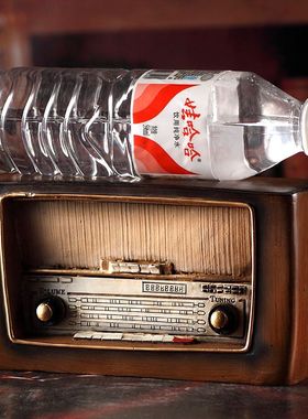 复古怀旧老式收音机模型摆件树脂装饰做旧工艺品店铺橱窗桌面摆设