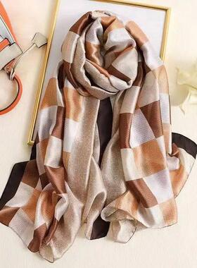 180*90cm Classic Summer Beach Prints Silk Scarves Female Sha
