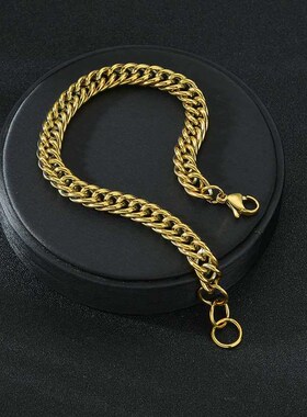 Titanium steel hipster brlet hip hop 8.5mm double weave roun