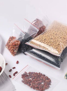 200/100Pcs Thicken Zipper Sealed Bags Clear Plastic Storage